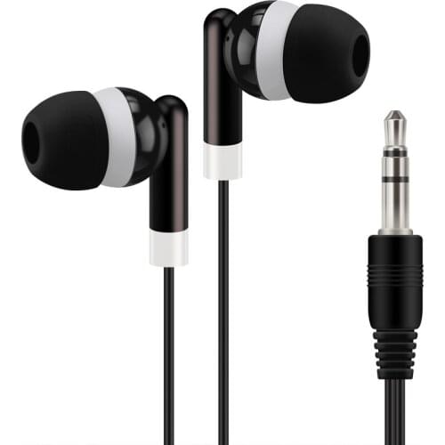 Universal Cheapest 100PCS/LOT Disposable Black Colorful In-Ear Earbuds Earphone for IPhone Headphones MP3 MP4 3.5mm Audio