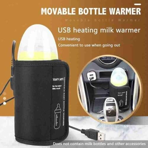 Usb Baby Bottle Warmer Travel Car 40 Degree Constant Temperature Milk Water Feeding Infant Nursing Bottles Heater Insulated Bag