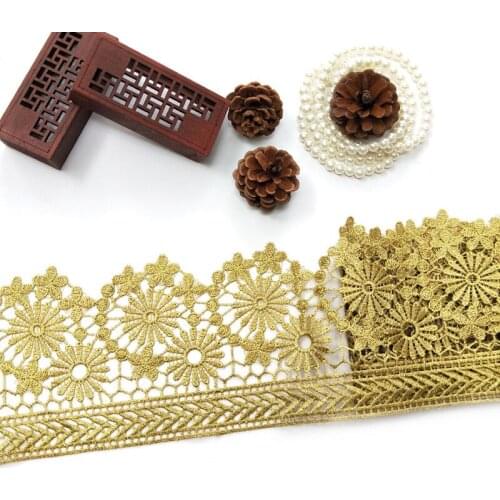 Water Soluble loving heart Golden Lace trimming National costume decoration handmade accessories flower embroidery j08 J09 J11