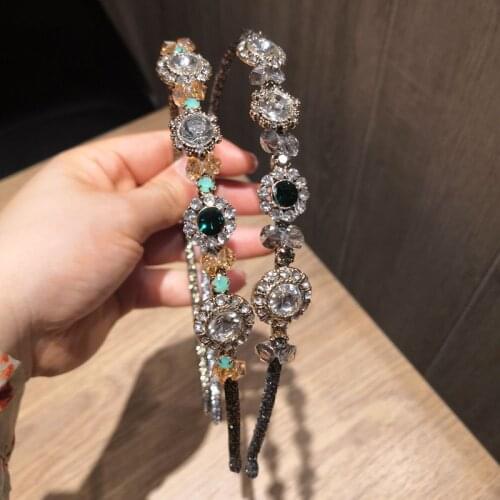 High End Baroque Diamonds Flower Colorful Hairband Princess Vintage Style