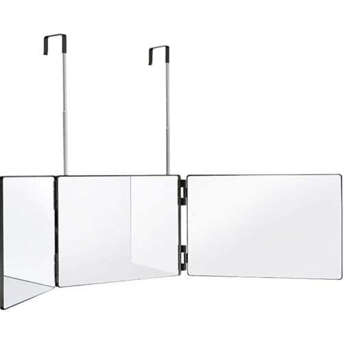 Hair Dyeing Anti Fog Shower Cosmetic Tool Makeup Mirror Trifold Foldable 360 Degree Hanging Bathroom Height Adjustable Rear View