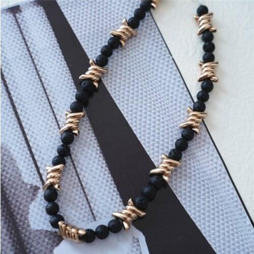 COWBREAD Iron Thorn Titanium Steel Necklace for Women Thick chain Necklace Hip Hop Jewelry Womens Neck Chain