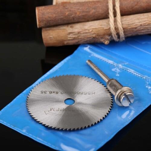 1 Sets 50mm Rotary Drill Saw Blades Saw Disc Wheel Cutting Blades with Straight Shank Mandrel for Dremel Drills Rotary Tools