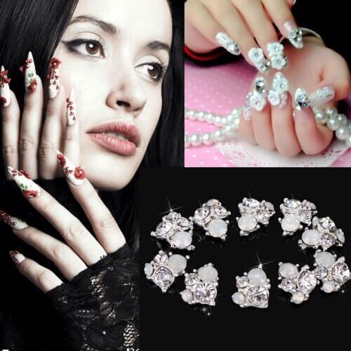 10Pcs 3D Rhinestones Crystal Nail Art Tips Studs Shiny Phone Decor DIY NO 2