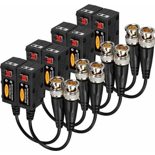 1080P 4MP 5MP 8MP AHD/HD-CVI/TVI/CVBS Passive HD Video Balun Transmitter 4 Pairs (UTP Up to 350M-600M)