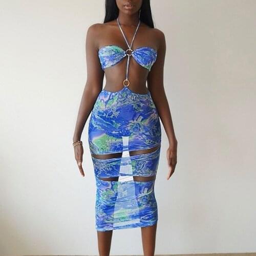 2021 Sheer Mesh Hollow Out Sexy Long Maxi Dress Party Night Club Vintage Vestidos Outfits Hot Girl Dresses Side Cut Vestidos