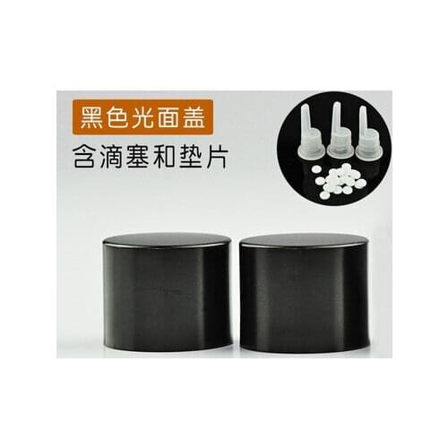 5/10/15/20/30/50/100ml Clear Transparent Empty Essential Oil Bottle Black Glossy Cover with Drip Plug Cover Refillable Container