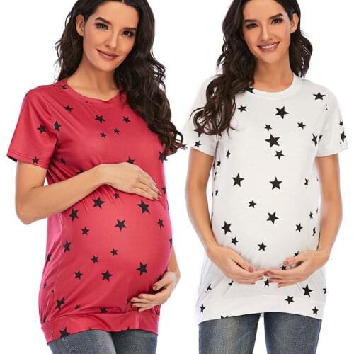 #57 Maternity Clothes Women Short-sleeve Printing Pregnancy Top Maternity T-shirt Plus Size Maternity Wear Vêtement Maternité