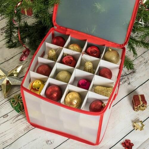 Bauble Storage Box Christmas Xmas Tree Decoration Organizer Baubles Decor Bag Bauble Storage Divider