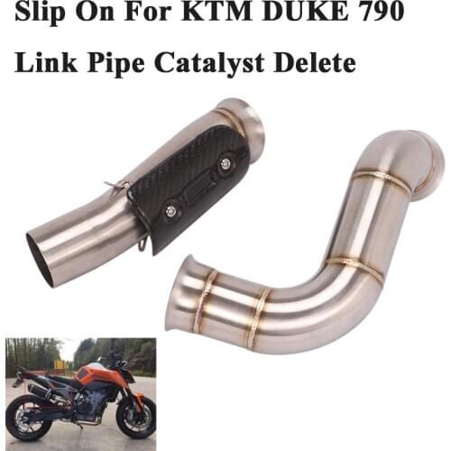 For DUKE 790 duke790 2018 2019 20 Motorcycle Exhaust Escape Modify Slip On Middle Link Pipe Catalyst Delete Eliminator Enhanced