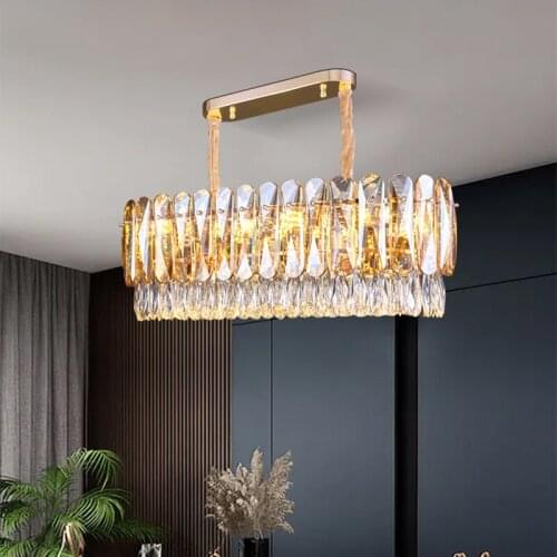 European Design Restaurant Lamp Atmospheric Crystal Chandelier Hardware Fashion Villa Dining Room Light Duplex Bar Chandelier