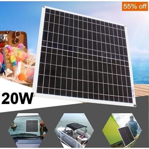 Hot sale 20w 18v high efficiency solar panel DIY module charger for 12v battery boat RV car