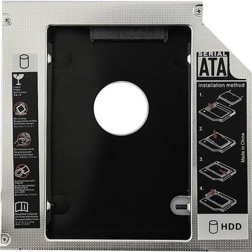 Hot Sale Universal Aluminum 12.7mm SATA 2.0 2nd HDD Caddy 2.5" HDD Case SSD Enclosure for Notebook 12.7mm ODD DVD-ROM Optibay