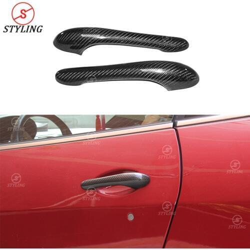 Auto exterior Door Handle Cover For Maserati coupe GT GC Gran Turismo Gran Cabrio carbon door handle trim Parts 2017 2018 2019