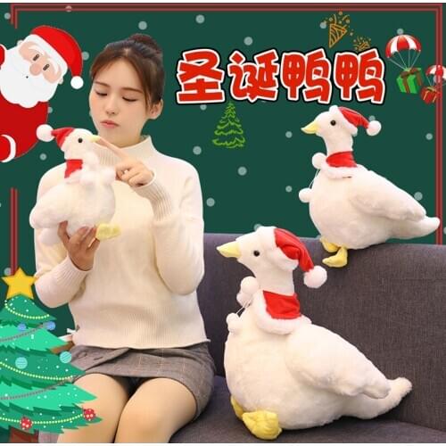 20-40cm Cute White Christmas Dressing Duck Plush Toys Soft Stuffed Animals Dolls Toy for Kids Children Baby Girls Christmas Gift