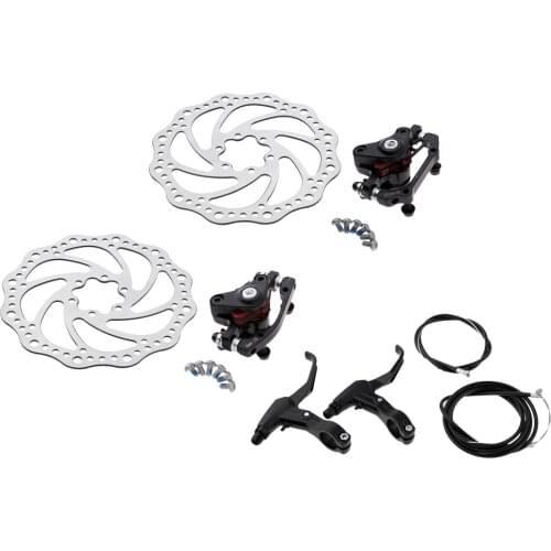 MTB Disc Bike Brakes Set Front & Rear Calipers With 160mm Rotors & Tube Pipe