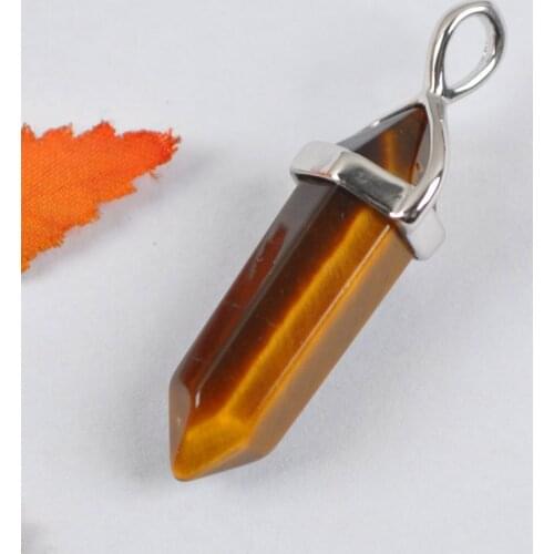 Natural Tigereye Bead Lucky Point GEM Pendant Jewelry S1163