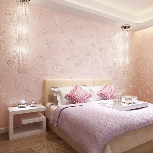 Beibehang non woven wallpaper simple and warm 3D stereo modern bedroom living room sofa background pastoral wallpaper paper