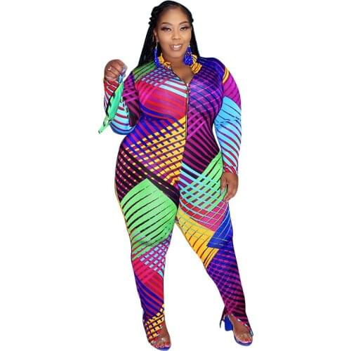 Fall Long Sleeve One Piece Outfit Women Club Outfits Sexy High Waist Bodysuit Plus Size Rompers Jumpsuits Wholesale Dropshipping