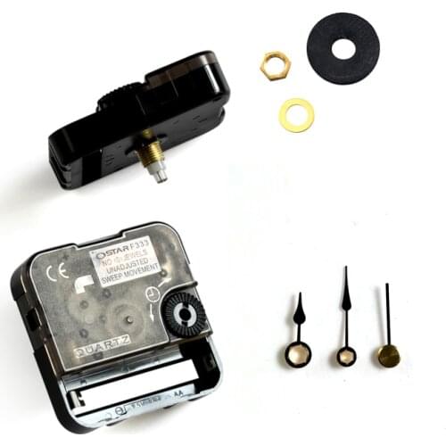 Ostar F333 Silent Movement Plastic quartz clock mechanism with 8706# black short hands Clock Accessory Quartz DIY Clock kits