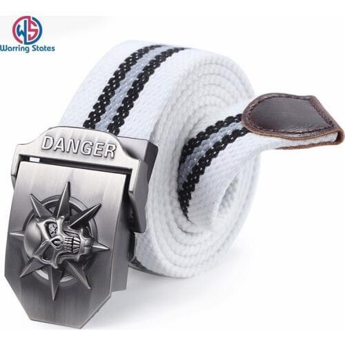 [Warring States] thick nylon canvas belt for men and women metal buckle luxury jeans belt tactical military belt for men belt