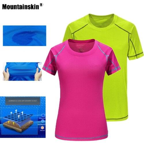 Mountainskin Summer Men Women Quick Dry Shirts Outdoor Hiking Breathable T-shirt Camping Running Fitness Sport Comfort Top VA927