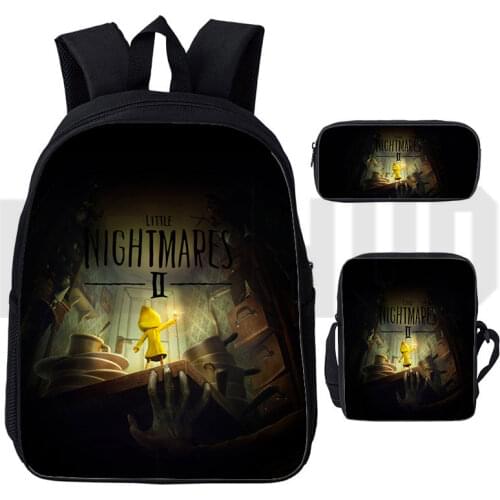 3D Little Nightmares 2 Backpack Boys Girls School Bag Men Women Rucksack Teen Shoulder Bag Children Funny Pencil case Travel Bag