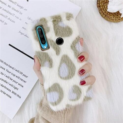 Warm Leopard Case For Huawei P Smart Z S Y9 Prime 2019 Y5 Phone Case Cute Rabbit Fluffy silicone Cover On Honor 30i 20e 9X cases