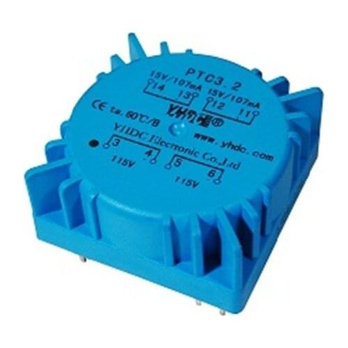 PTC3.2 For Audio usage Power 3.2VA 2*110V 2*15V toroidal transformer, encapsulated transformer PCB Welding transformer