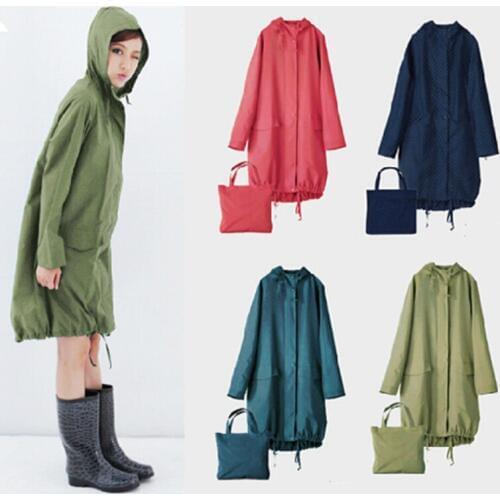 FreeSmily New Style Girls fashion rain wear adult women trench coat raincoat travel a spin dry ultra thin portable