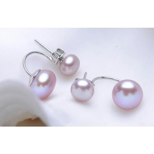 South Korean popular natural freshwater pearl earrings free shipping