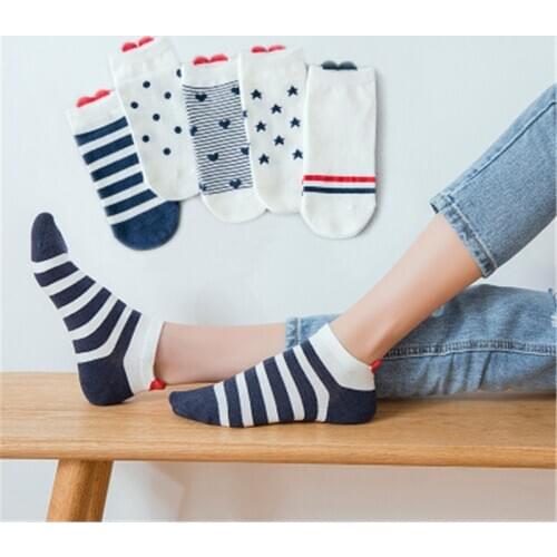 10 Pieces=5 Pairs Women Funny Spring Novelty Comfortable Cartoon Heart Animal Print Cat Lovely Full Cotton Boat Socks Dog Kawaii