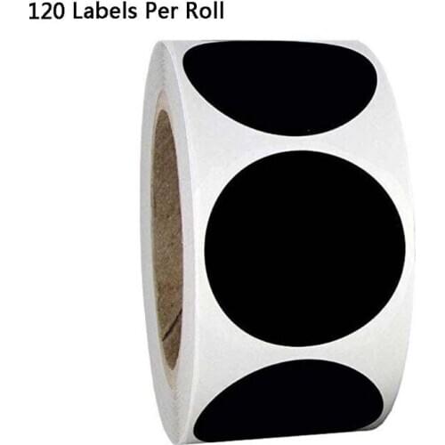 120pcs/roll Blank Label Round Chalkboard Sticker Kitchen Pantry Mason Spice Jar E15B