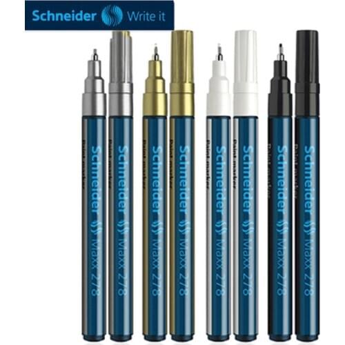 2pcs Schneider rotuladores Maxx278 Metallic paint pens Refinishing needle tips Do not fade Long-lasting Marker Extrafine 0.8mm