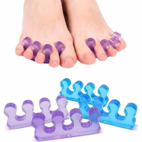 2PCS Toe Separator Pedicure 1Pair Soft Silicone Toes Separator Flexible Finger Spacer Manicure Pedicure Washable Toenail Divider
