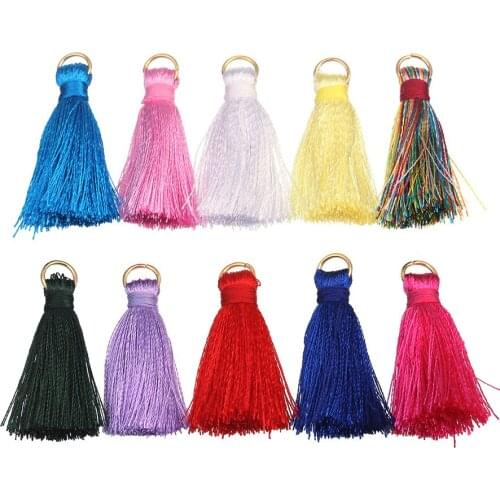 20pcs/lot 36mm Silk Tassels Pendants With Hole Jewelry Supplies Fit Dangle Earrings Necklace Fringe DIY Jewelry Making Findings