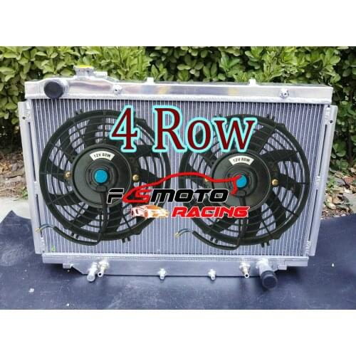 4ROW Aluminum Radiator + Fan For Toyota Land Cruiser 80 Series FJ80 HDJ80/HZJ80/FZJ80 1HZ/1HD 6 Cyl 4.2L Diesel AT/MT 1990-1999