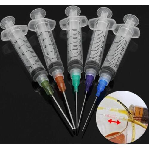 5Pcs 5ml Syringe Crimp Sealed Blunt Chemical Needle Tips For Liquid Glue Oil Ink
