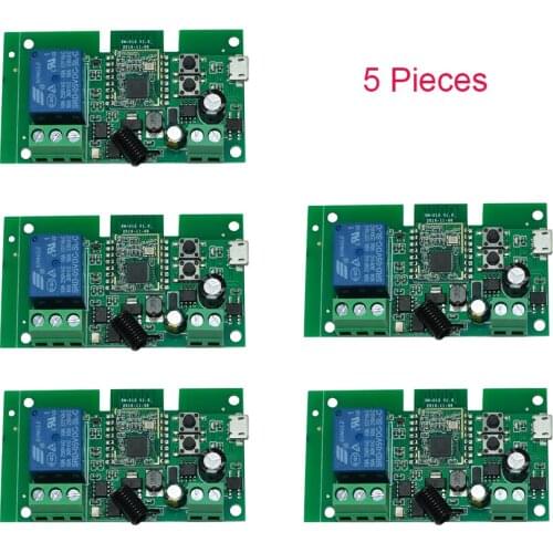 5pcs 7v-32v Ewelink ZigBee Relay Module Remote Control wireless Relay Module Smart Home Automation for Door Access Alexa Google