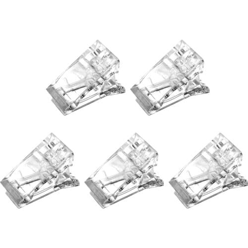 5Pcs Nail Tips Clips for Quick Build Nail Forms Nail Tips Clips for Fingernail Extension UV Builder Clamps Manicure Nail Art #E