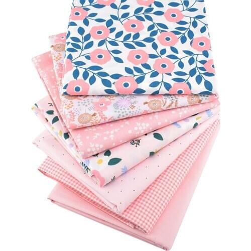 7 Sheet Muti sizes Apparel Fabric Cartoon Print Cloth Material Cotton DIY Handmade Patchwork Sewing Supplies-Flower Series