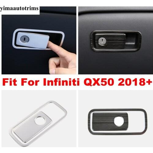 Accessories Glove Box Storage Switch Handle Decor Sequins Cover Trim Stainless Steel Interior Kit For Infiniti QX50 2018 - 2021
