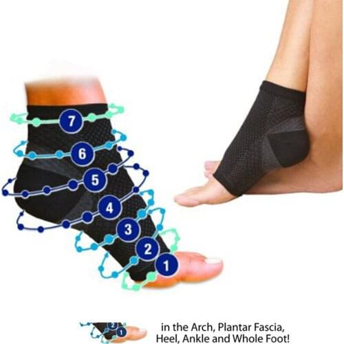 Anti Fatigue Compression Foot Sleeve Ankle Support Running Cycle Basketball Sports Socks Outdoor Men Ankle Brace Sock
