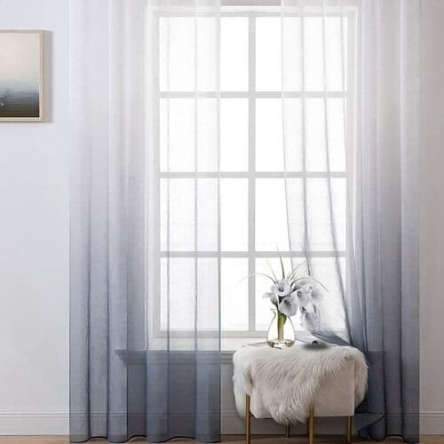 Belle Cose Degrade Gray Linen Tulle Curtain