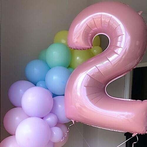 GIHOO 40Inch Pink Blue Baby Shower number Foil Balloons Helium Balloons Happy Birthday Wedding Party Decorations Kids Toy Globo
