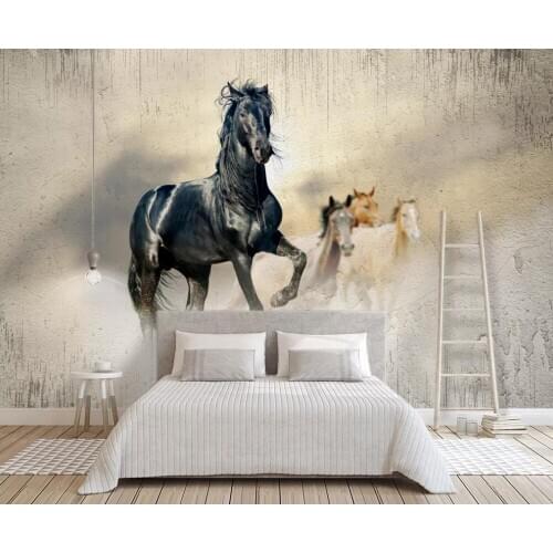 Customized large-scale 3D mural wallpaper Nordic modern simple running maatu personality wallpaper Nordic background wall