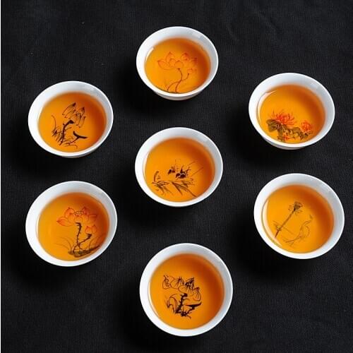 Qinghua porcelain teacup ceramic tea cup 1pcs price lotus small tea bowl cup zen tea accessories drinkware