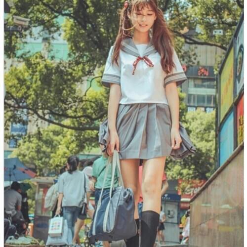 Japanese Short/long Sleeve JK Suit Girls Pleated Skirt Woman Cosplay School Uniforms Sexy College Student Sailor Costumes