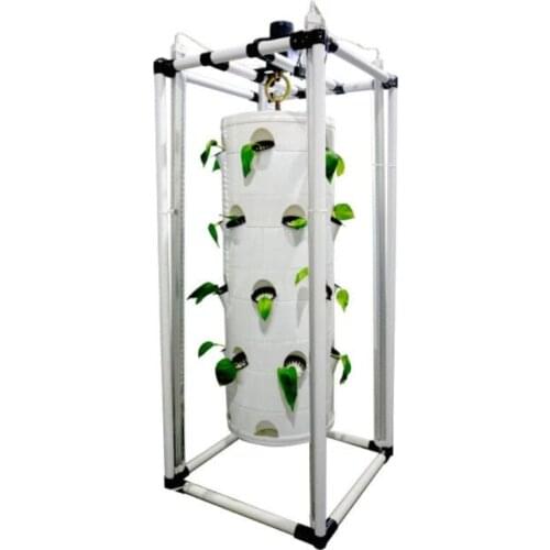 Indoor vertical hydroponic garden with automatic rotation strawberry towers