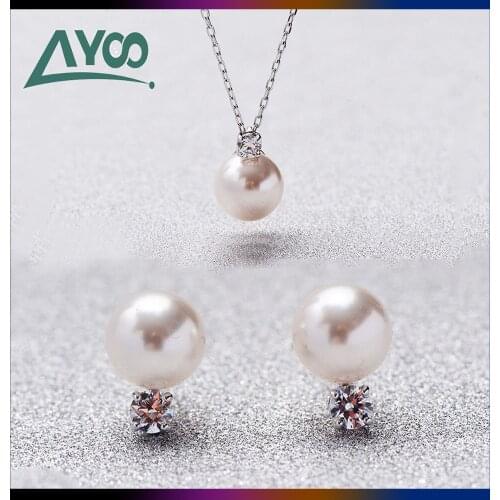 SWA Fashion Jewelry Original 1:1 Charm Simple Pearl Necklace Female Crystal Pearl Pendant Clavicle Chain Set Romantic Gift